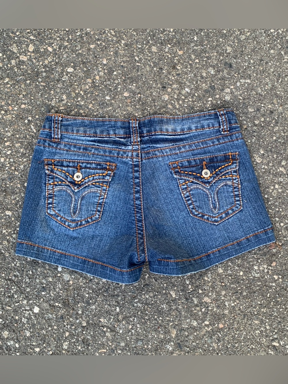 blue denim shorts with cool pocket designs